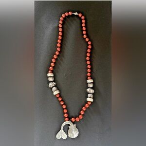 Vintage Ashanti Fish African Pendant Necklace - 35 in. long